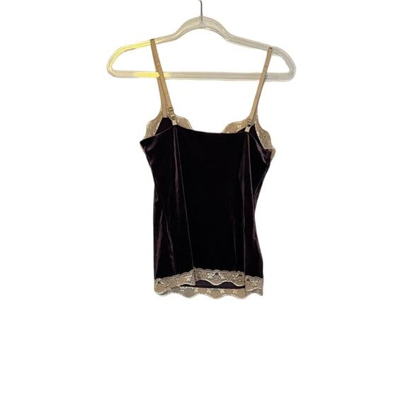 New York & Co Plum Velvet Lace Cami With Shelf S - Picture 3 of 3